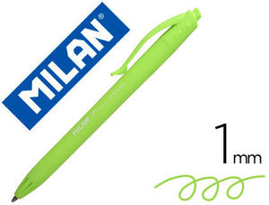 Bolígrafo P1 verde retráctil Milan
