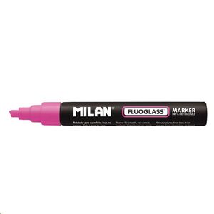 Rotulador marcador Fluoglass punta biselada de 2-4 mm color rosa by Milan