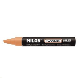 Rotulador marcador Fluoglass punta biselada de 2-4 mm color naranja by Milan