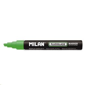 Rotulador marcador Fluoglass punta biselada de 2-4 mm color verde by Milan