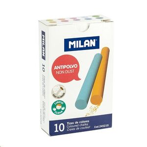 Tizas colores antipolvo 10 ud Milan