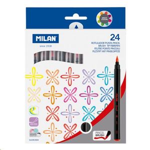 Rotulador punta pincel 24 colores Milan