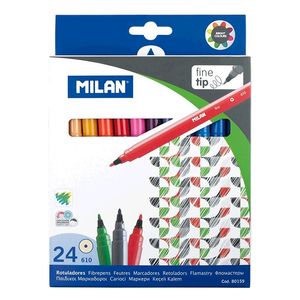 Rotuladores 24 colores punta fina Milan