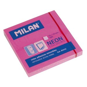 Taco notas adhesivas rosa neón 76x76mm Milan