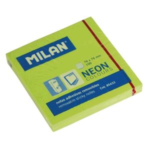 Taco 100 notas adhesivas 76x76 verde neón Milan