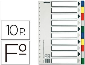 Separadores tamaño folio 10 posiciones plastico by Esselte