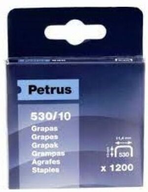 Grapas Petrus Nº 530/10 -caja de 1200 grapas-
