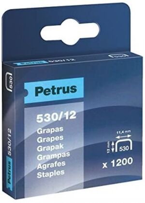 Grapas Petrus N 530/12 -caja de 1200 grapas-