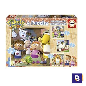 Puzzle progresivo 6 + 9 + 12 + 16 Tickety Toc Educa Borrás