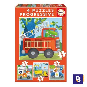 Puzzle progresivo Educa Borrás 6 + 9 + 12 + 16 piezas patrulla de rescate Ref. 17144