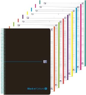 BLOC MICROPERFORADO DIN A-4 OXFORD BLACK N´COLOURS 8 160H 5X5