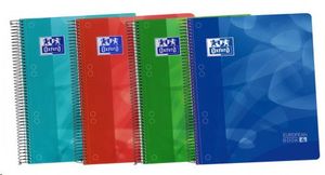 Cuaderno microperforado 120 hojas Oxford Europeanbook 5 cuadrícula 5x5 mm tapas de plastico translúcido 