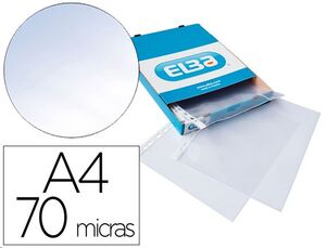 Funda multitaladro Din A4 cristal 70 micras cajas 100 uds by Elba