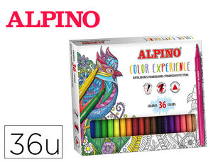 Rotulador alpino color experience triangular caja de 36 unidades colores surtidos
