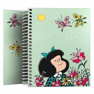 Cuaderno tapa dura DIN A6 cuadrícula 5x5mm Mafalda Primavera