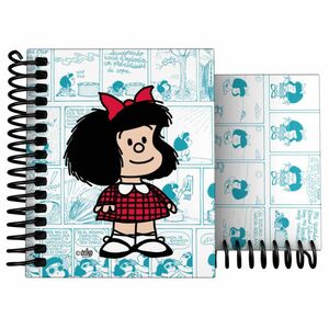 Cuaderno tapa dura DIN A7 cuadrícula 5x5mm Mafalda Viñetas