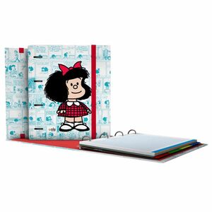 Carpebook con recambio DIN A-4 4 anillas cuadrícula 5 x 5mm Mafalda Viñetas