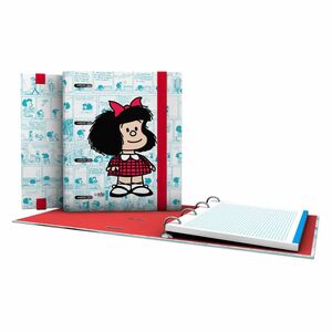 Carpebook con recambio DIN A-5 4 anillas cuadrícula 5x5mm Mafalda Viñetas