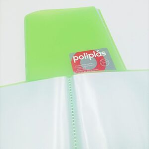 Carpeta de 20 fundas folio Poliplás translúcido verde claro by Grafoplás
