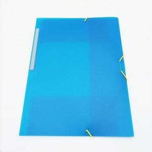 Carpeta solapas y gomas folio pp translúcido azul Grafoplás