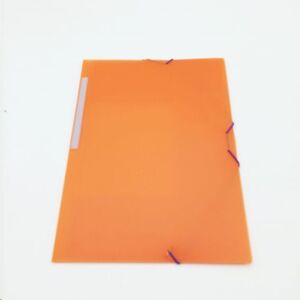 Carpeta solapas y gomas folio polipropileno translucido naranja by Grafoplas
