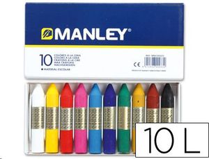 Pinturas cera blanda Manley caja de 10 colores surtidos 