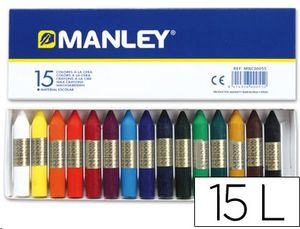 Pinturas cera blanda Manley caja de 15 colores surtidos