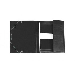 Carpeta plástico solapa folio negro lisa