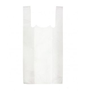 Bolsa camiseta 30x40cm blanca paquete de 100 Buho