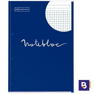 Bloc recambio microperforado DIN A4 cuadrícula 90G Notebook Emotions Azul marino Miquelrius