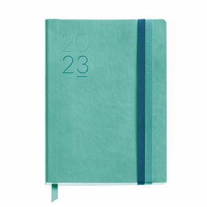 Agenda anual 2023 Miquelrius Día Página encuadernada 120x168mm Journal azul pastel