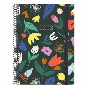 Agenda anual 2023 Miquelrius Día/Página espiral 15,5x21,3cm Garden Dream