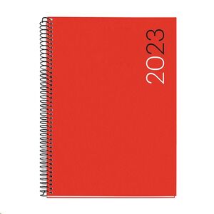 Agenda anual 2023 Miquelrius Día/Página espiral 15,5x21,3cm City rojo