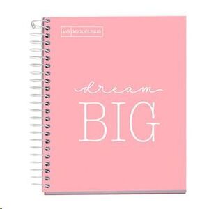 Cuaderno microperforado 100 hojas Din A6 cuadricula 5x5 Messages dream BIG rosa