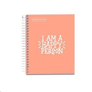 Cuaderno microperforado 100 hojas Din A5 cuadricula 5x5 Messages I am a happy person