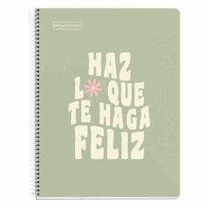 Cuaderno espiral Notebook 1 DIN A4 cuadrícula Messages verde Miquelrius