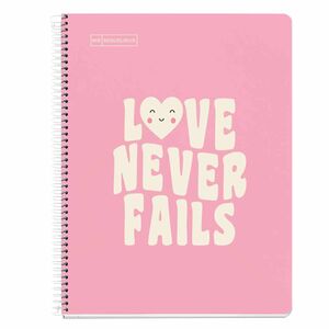 Cuaderno espiral Notebook 1 DIN A4 cuadrícula Messages rosa Miquelrius