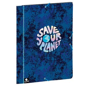 Carpeta cartón folio Save your planet Busquets azul