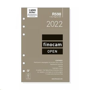 RECAMBIO AGENDA 2022 FINOCAM R598 OPEN 500 DIA/PAGINA REF 711670022