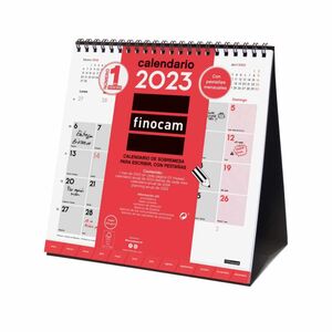 Calendario neutro de sobremesa para escribir con pestañas 2023 19x19cm Finocam