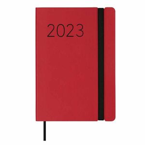 Agenda anual 2023 Finocam Flexi Lisa Encuadernada Día Página 118x168mm Rojo