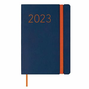 Agenda anual 2023 Finocam Flexi Lisa Encuadernada Día Página 118x168mm Azul