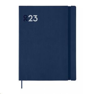Agenda anual 2023 Finocam Mara Encuadernada Día Página Tapas flexibles DIN A4 Azul