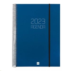 Agenda anual 2023 Finocam Opaque Espiral Día Página DIN A4 Azul