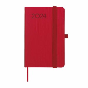 Agenda 2024 encuadernada SVH Mínimal Textura Rojo Finocam