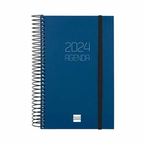 Agenda 2024 Espiral D/P E5 Opaque Azul Finocam