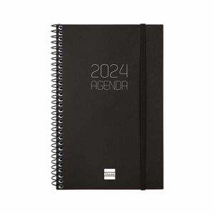 Agenda 2024 Espiral S/V E5 Opaque Negro Finocam