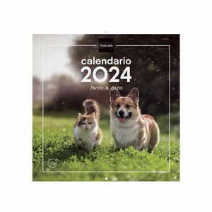 Calendario pared 2024 para escribir Perros y gatos Finocam