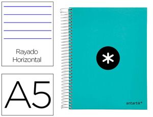 Cuaderno Antartik menta microperforado A5 horizontal 120 hojas 100 grs