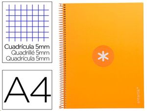 Cuaderno Antartik mostaza microperforado Din A4 cuadricula 5x5 80 hojas